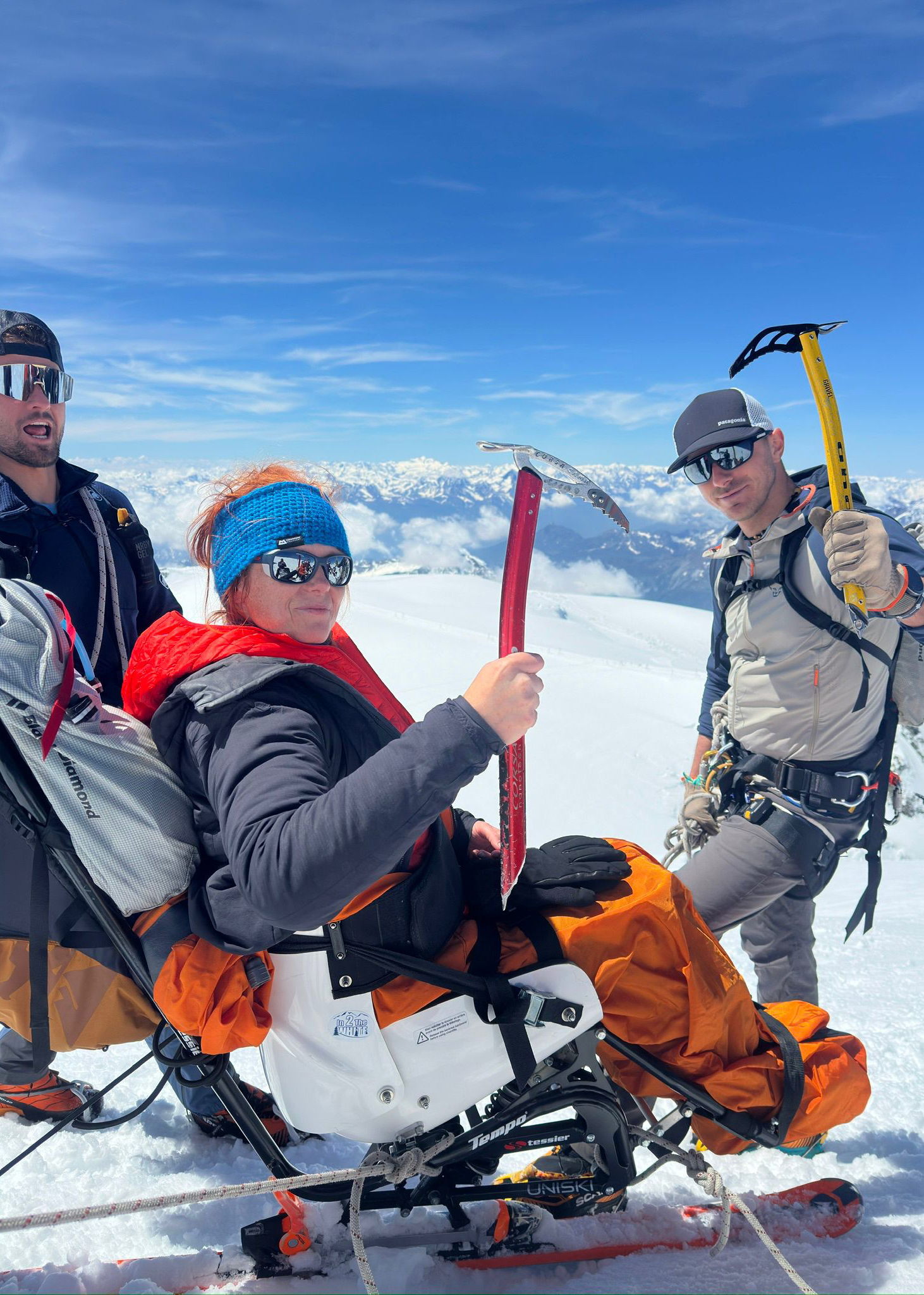Sabrina Schoenmaker in vetta al Breithorn
